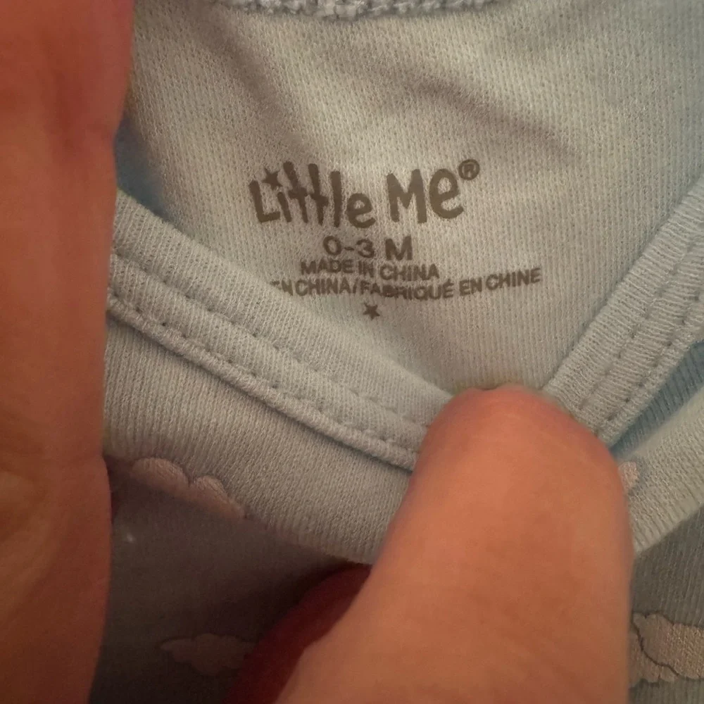 Little Me Blue and White Cloud Bear Sleep Sacks and sleeper with zipper. NWOT